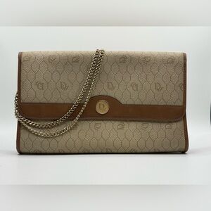 Authentic Christian Dior Vintage Beige Honeycomb Crossbody